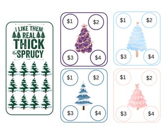 Cute Christmas Tree and Yeti Savings Challenge Bundle; A6 and 2 x 3 in; Printable PDF