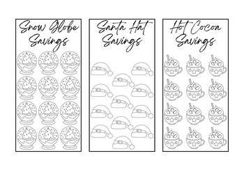 Christmas and Winter Themed Color In Savings Challenges Bundle, A6 3 x 6 Printable PDF