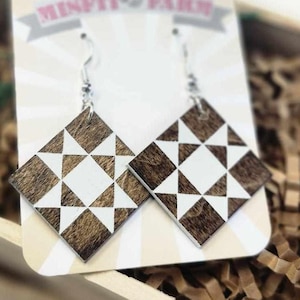 Barn Quilt Earrings // Ohio Star
