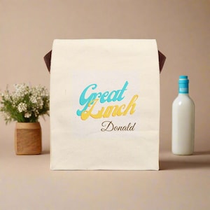 Personalized Canvas Lunch Bag: Kids Back to School, Custom Name
