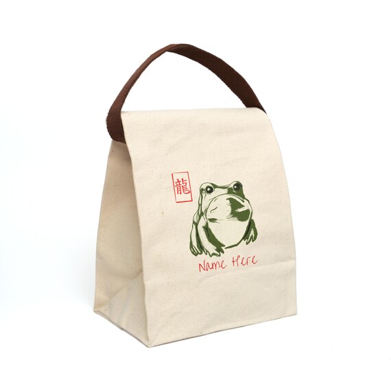 Matsumoto Hoji Frog Canvas Lunch Bag: Japanese Cotton Tote