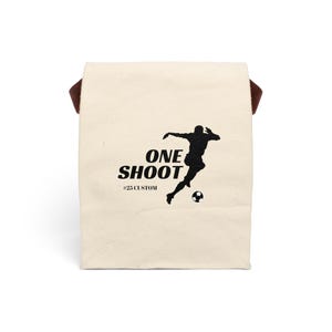 Canvas Lunch Bag, Soccer Football Personalized Name Gift for Sports Fan, Team Spirit Bento Box with Utensils, Custom Lunch Tote, Insulated
