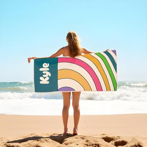 Colorful Spiral Summer Gift Beach Towel - Vibrant Sun Design, Poolside Essential, Large Towel for Beach Day, Coastal Home Decor Customizable