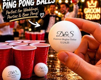 Personalisierte Ping Pong Ball Set, lustiges Hochzeitsbevorzugung, 6er-Set