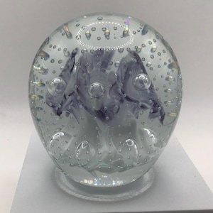 Gibson Paperweight with Lavendar Flowers