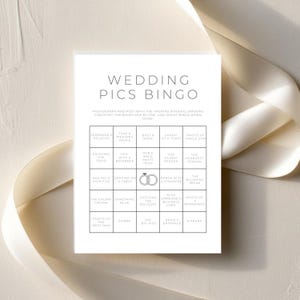 Juego de bingo minimalista para bodas, descarga instantánea, divertido juego de fiesta editable e imprimible para despedida de soltera, diseño único.