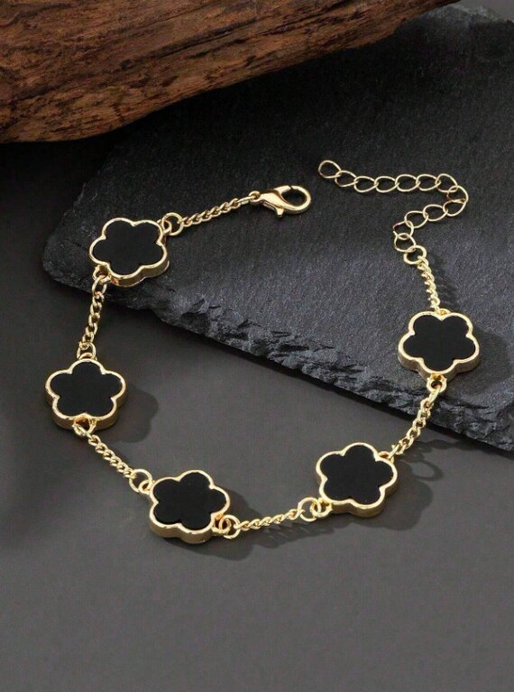 Men's Fashion Clover Charm Bracelet With Necklace Set