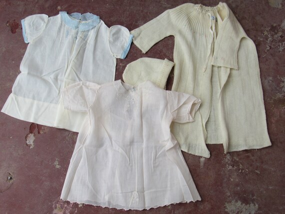 Vintage 40s Lot Cotton 2 Cotton Dress Knit Wool Ba