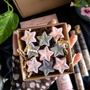 Herbal Star Soy Wax Melts Gift Set | Lavender and Cherry Blossom Scent for Relaxation | Hand-Poured, Aromatherapy Wax Tarts
