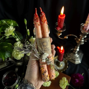 Bougies rituelles « Feu du nouveau départ » | Bougies coniques en cire de soja rituelles coulées à la main pour un nouveau départ, le changement