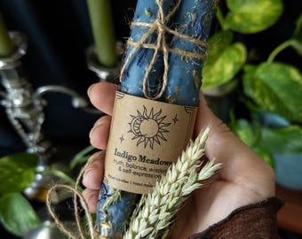 Emotionales Gleichgewicht, spirituelles Wachstum, Inspiration, Wahrheit Ritualkerzen | Botanische Heilzauber-Tapern