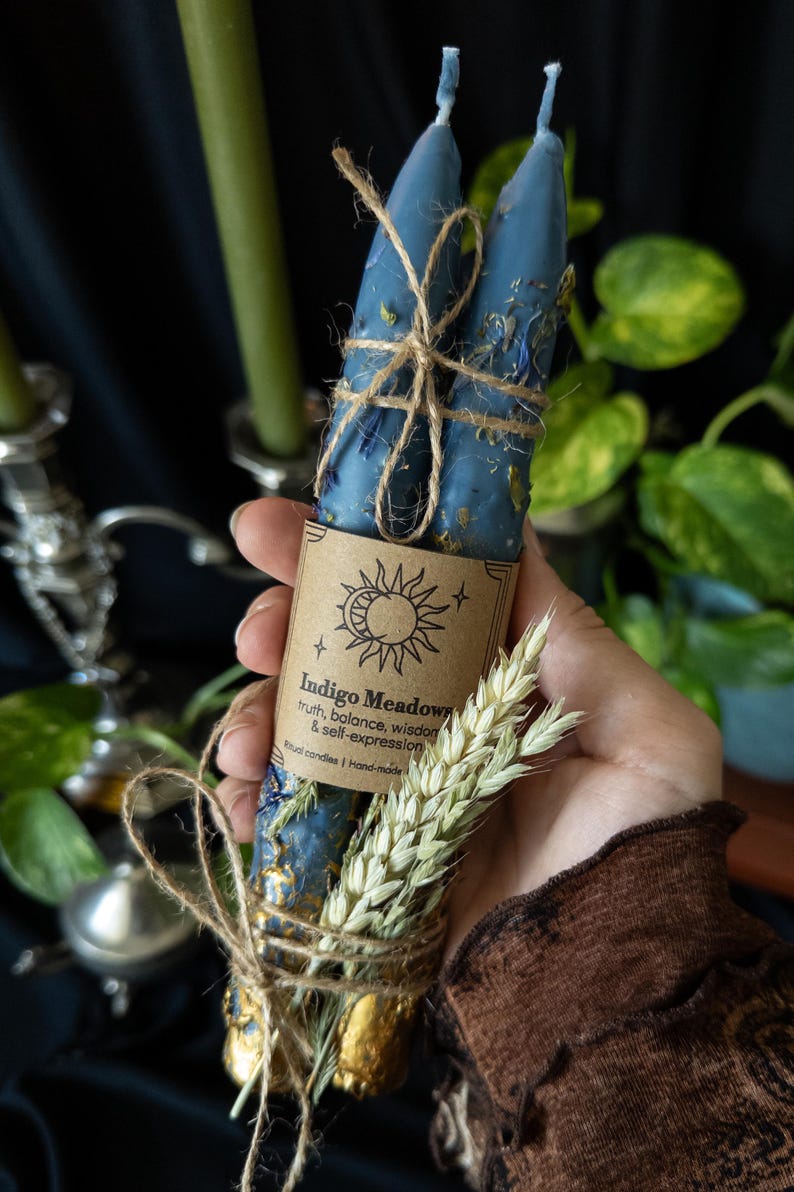 Velas rituales de equilibrio emocional, crecimiento espiritual, inspiración y verdad / Velas de curación botánica imagen 1