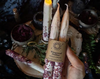 Velas rituales de brezo para protección, buena suerte y sanación / Velas para hechizos en altares de brujas