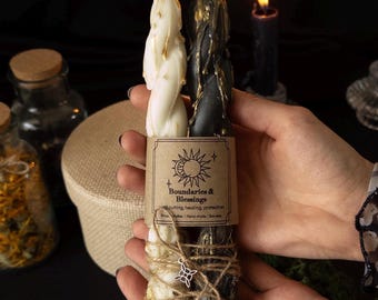Juego de velas de cera de soja para rituales de protección, alejamiento de la negatividad / Velas botánicas para sanación, nuevos comienzos y altares de brujas.