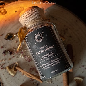 Gouden Ritueel Badzout | Kruidenzoutmix met hibiscus en sinaasappel | Ritueel Zout voor Welvaart