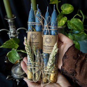 Velas rituales de equilibrio emocional, crecimiento espiritual, inspiración y verdad / Velas de curación botánica imagen 2