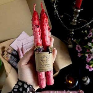 Velas rituales de Perséfone / Ofrenda a la diosa femenina oscura / Velas para el trabajo con las sombras y hechizos de renovación