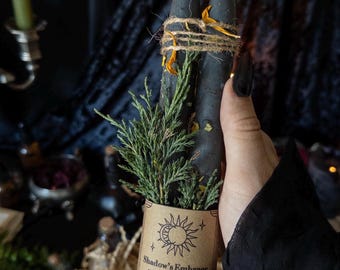Velas rituales de transformación, empoderamiento y protección / Velas mágicas de cera de soja negra para hechizos