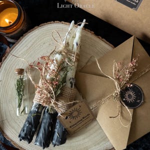 Juego de velas rituales de cera de soja / Bienestar mágico, conexión a tierra, hechizo de protección / Energía del bosque, velas para decoración de altar imagen 3
