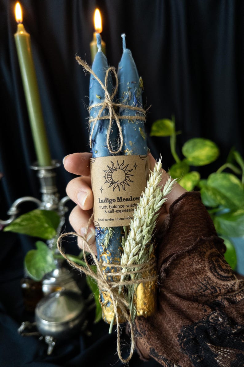 Velas rituales de equilibrio emocional, crecimiento espiritual, inspiración y verdad / Velas de curación botánica imagen 3