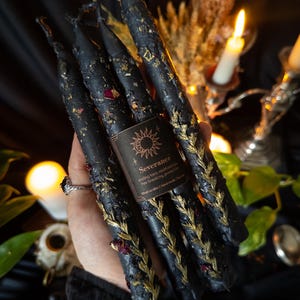 Strong Protection, Hex-Breaking, Banishing Ritual Candle Set | Witch's Black Soy Wax Candles, Witchy Gift