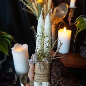 Ritual Manifestation Candle Set | Hand-made Soy Botanical Candles for Inner Peace, Healing, Meditation, Purification, Intention Setting