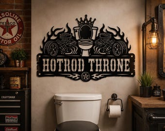hotrod throne toilettenschild lasercut datei, lustiges wc türschild, svg dxf pdf jpg digital