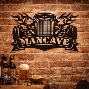 Hot-Rod-Grill-Schild für die Männerhöhle, 90 x 60 cm, skalierbar, SVG-Datei, Garagenwandbild, Laserschnitt-SVG, CNC-, DXF-Datei, Plasmaschnitt-Datei, digitaler Download Bild 2