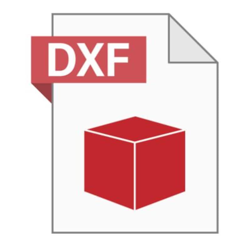K&ouml;nnte beinhalten: Wei&szlig;es Dokumentsymbol mit rotem Banner mit der Aufschrift "DXF". Unter dem Banner befindet sich ein roter W&uuml;rfel. Das Bild ist eine digitale Darstellung, wahrscheinlich im Zusammenhang mit CAD- oder 3D-Modellierungsdateiformaten.
