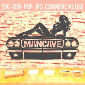 Mancave Mustang Wall Art SVG ,90x60cm,240 x 120 cm,scalable, Metal Wall Art File ,CNC Plasma DXF ,Garage Decor Laser Cut  Car Lover Gift