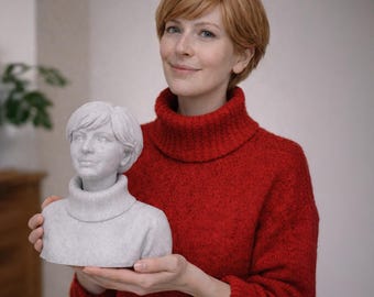 Custom 3D Bust from Photo, Personalized Portrait Sculpture, Memorial & Birthday Gift