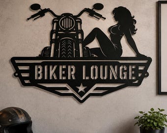 biker lounge laser cut svg dxf, motorcycle wall art, biker man cave sign, digital download