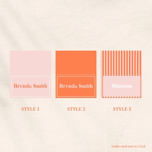 Segnaposto personalizzabili per la festa della mamma 3,5x4 / Modello Canva modificabile / Brunch rosa e arancione / Download immediato / Mamma e Mimosa