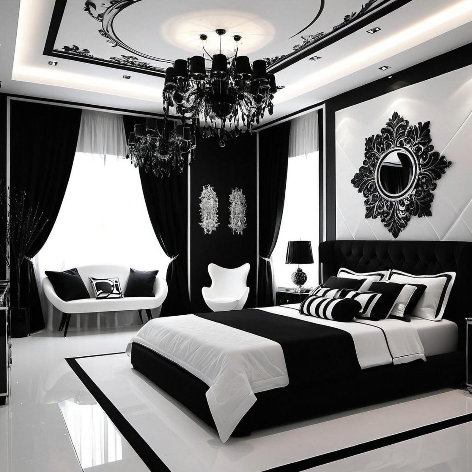 Bedroom Ideas Bedroom Decoration Black and White - Etsy