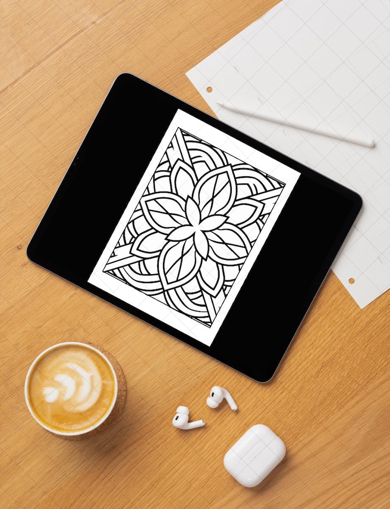 Simple Pattern Design Coloring Geometric Coloring Book, 52 Abstract Pattern Pages, Printable PDF ...