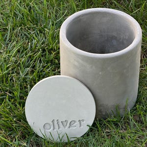 Engraved Pet Urn, Custom Concrete Memorial, Personalized Name