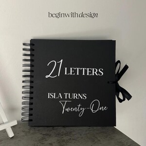 Personalised 8x8 Scrapbook With Ribbon Birthday Letters 21 Letters for ...