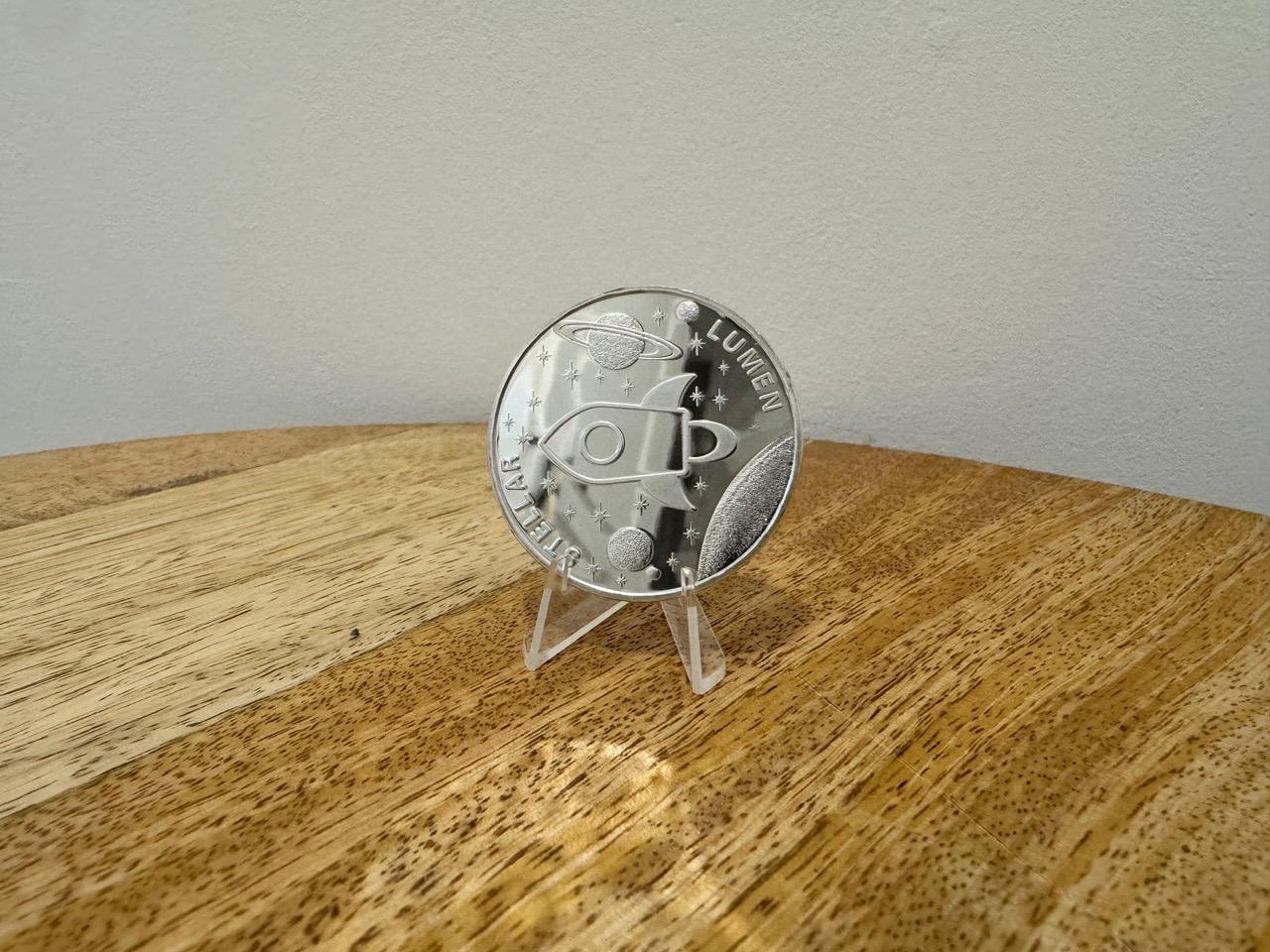 Pièce de collection Stellar Lumens argentée (XLM) - Objet de collection  crypto-monnaie - Cadeau - Avec étui de protection - Etsy France