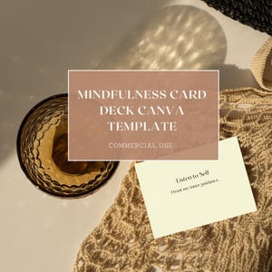 Baralho de cartas de atenção plena editável, presente de atenção plena para praticar meditações para alívio do estresse, depressão e ansiedade, lembrete de diário