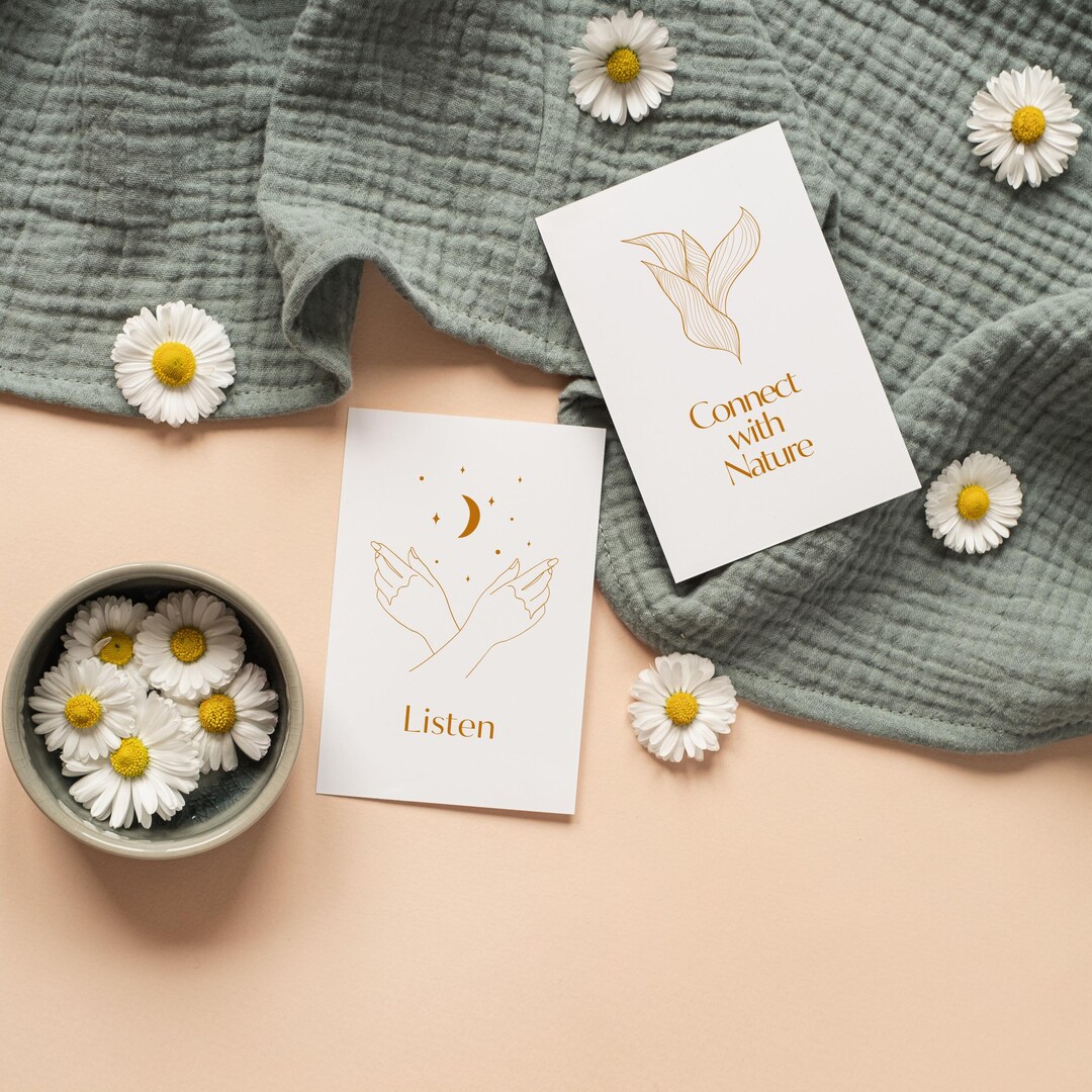 Editable Mindfulness Card Deck Canva Template, Mindfulness & Journaling ...