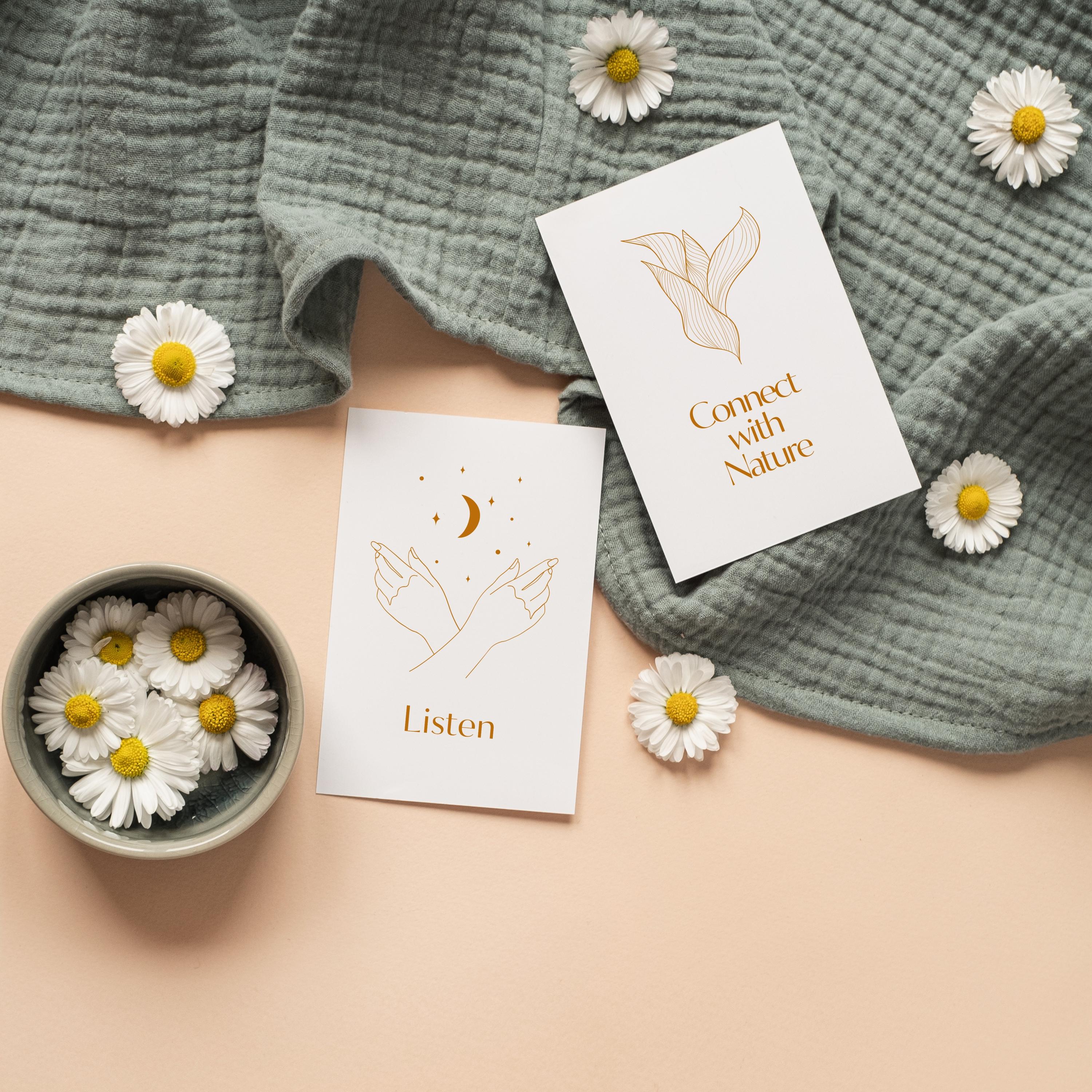 Editable Mindfulness Card Deck Canva Template, Mindfulness & Journaling ...