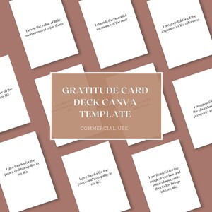 Editable Gratitude Card Deck Canva Template, Gratitude & Journaling, Gratitude Gifts, Affirmations for Thanksgiving, Commercial Use