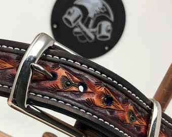 The Eagle Eye - a 1.5" wide custom leather belt - Unisex, Mens or Ladies Custom Handmade Leather Belt