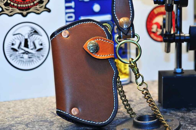 The Farkler a Tanned Fin Wallet, Chain & Fob image 1