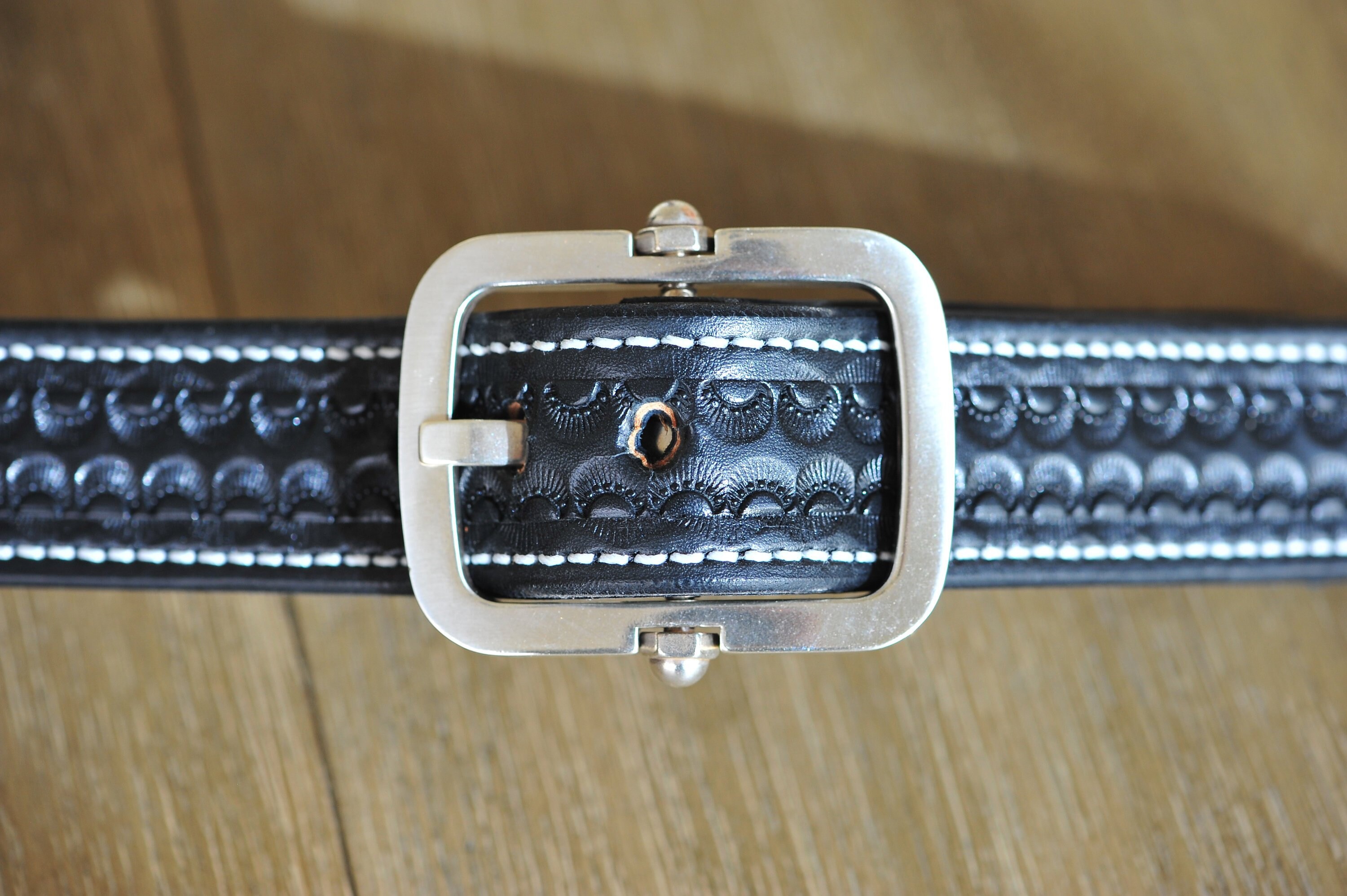 Dutyman Leather Belt with Silver Buckle Size Up From Pants Size Dutyman 1.5 main image 3