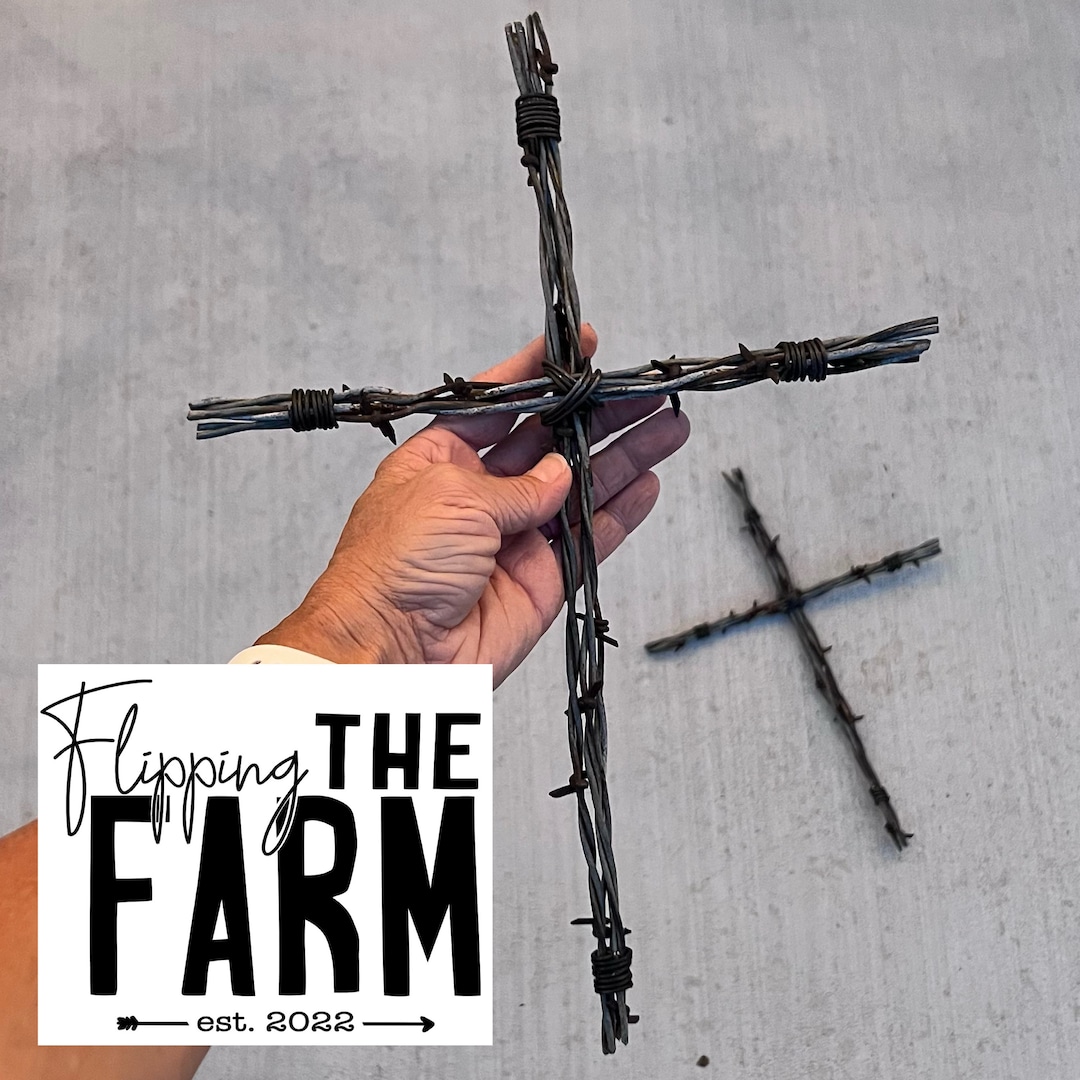Rustic Barbed Wire Cross - Etsy