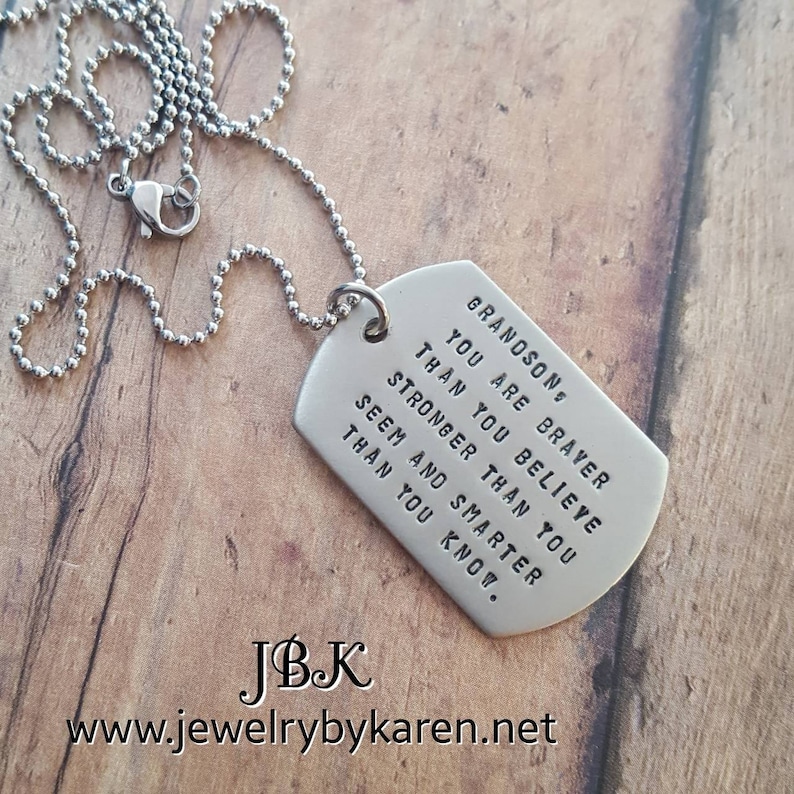 grandson dog tag necklace