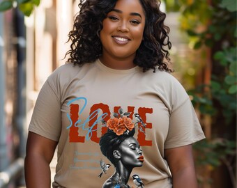 T-shirt noir culturel - T-shirt souple unisexe pour l'amour de soi, femmes afro-américaines, petite boutique appartenant à des noirs, autonomisation, chemise BLM,
