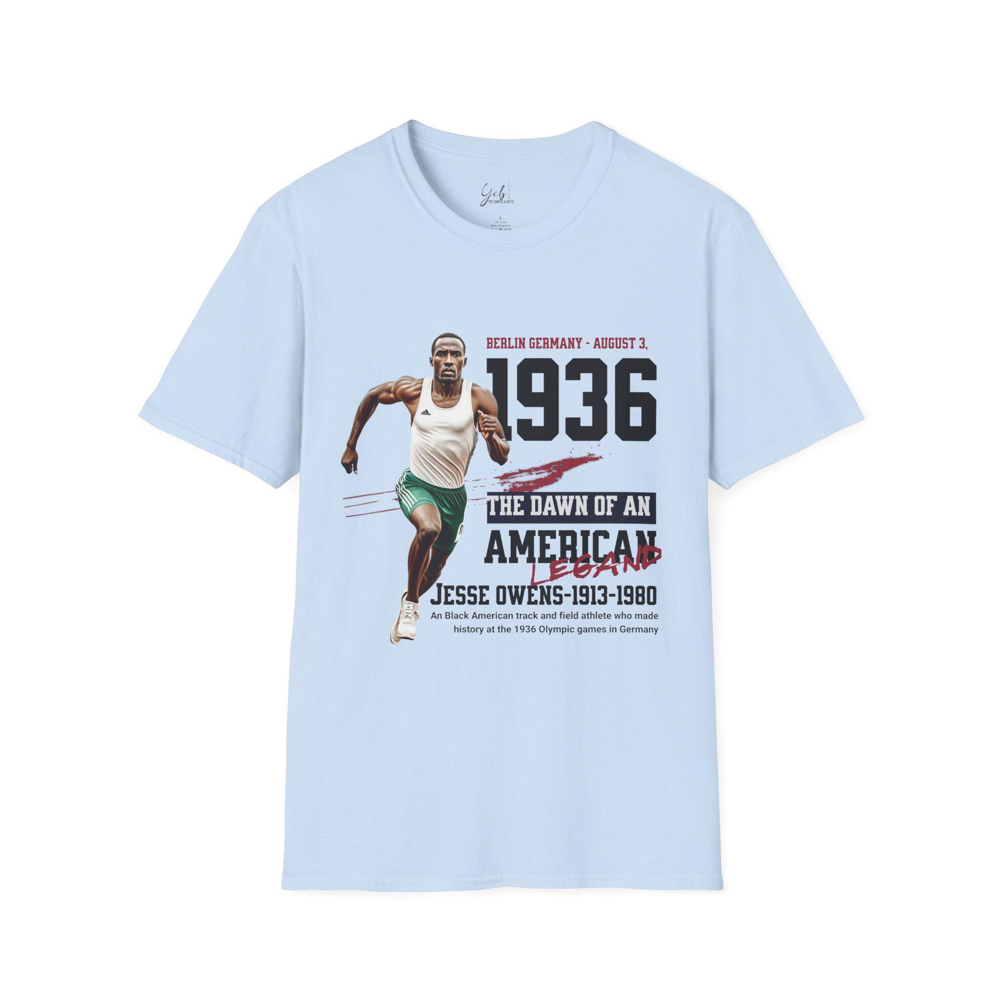 Jesse Owens Tribute T-shirt: Black History Athletic Tee - USA 
