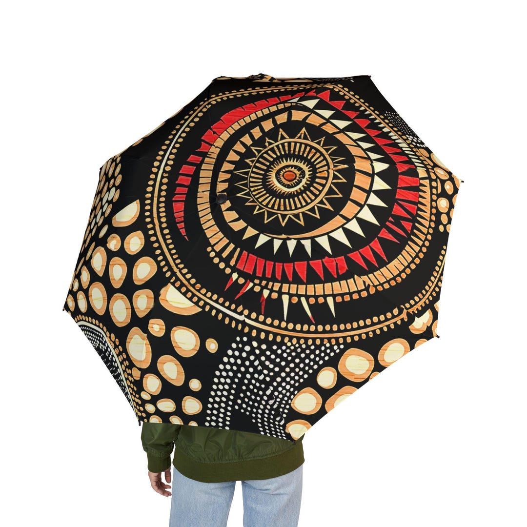 African Print Foldable Umbrella: Semi-automatic Rain Gear - Etsy